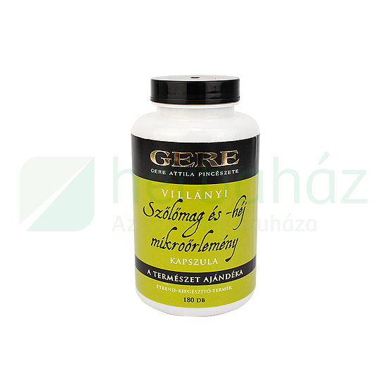 GERE VILLÁNYI SZŐLŐMAG ÉS HÉJ MIKROŐRLEMÉNY KAPSZULA 180DB