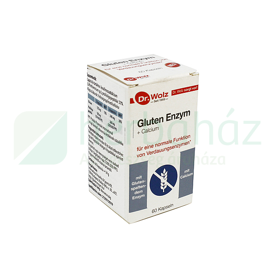 DR. WOLZ GLUTEN ENZYM TÁPLÁLÉKKIEGÉSZÍTŐ KÁLCIUMMAL ÉS PROLIL-OLIGOPEPTIDÁZZAL 60DB