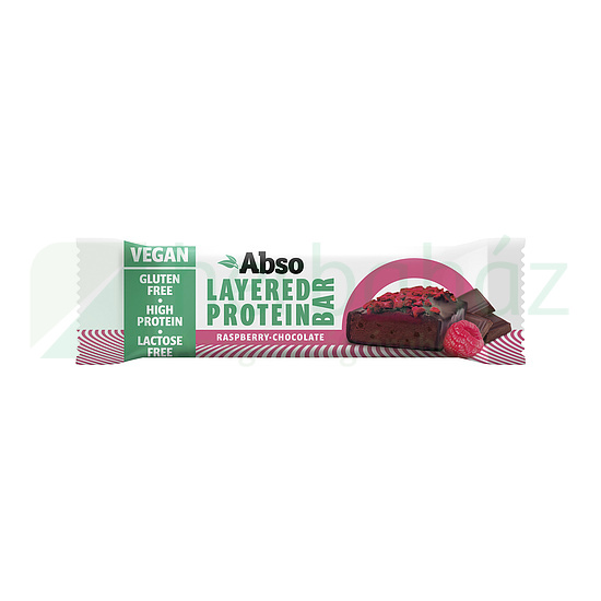 GLUTÉNMENTES ABSO LAYERED PROTEIN BAR- FEHÉRJESZELET MÁLNA-CSOKOLÁDÉ 50G