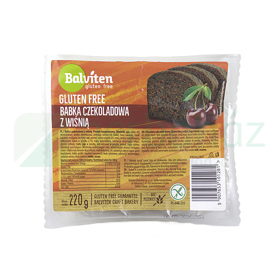 GLUTÉNMENTES BALVITEN CSOKOLÁDÉTORTA CSERESZNYÉVEL 220G