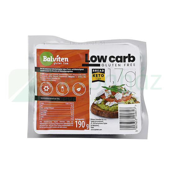 GLUTÉNMENTES BALVITEN LOW CARB SZÉNHIDRÁT CSÖKKENTETT KENYÉR 190G