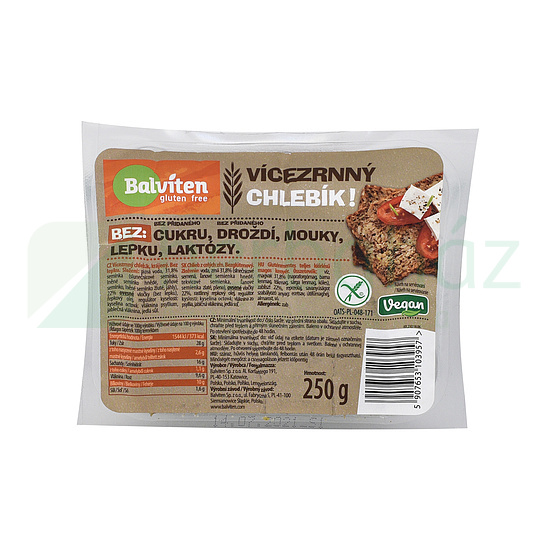 GLUTÉNMENTES BALVITEN TELJES KIŐRLÉSŰ MAGVAS KENYÉR 250G