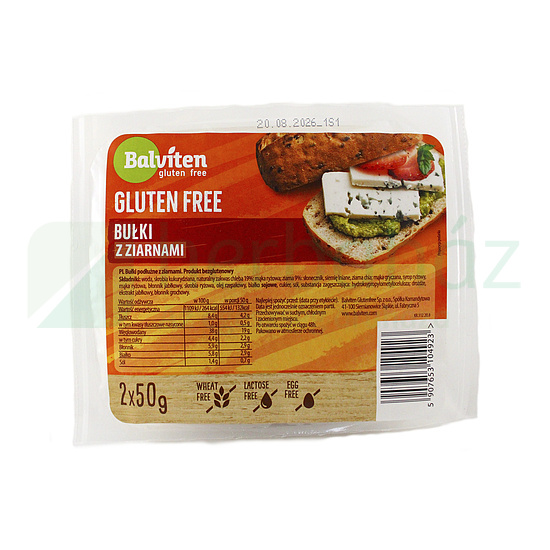 GLUTÉNMENTES BALVITEN VEGAN SOKMAGVAS ZSEMLE (2X50G) 100G