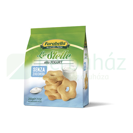 GLUTÉNMENTES FARABELLA STELLE CSILLAG ALAKÚ KEKSZ JOGHURTTAL CUKORMENTES 200G