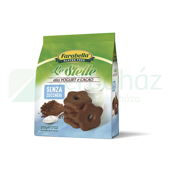 GLUTÉNMENTES FARABELLA STELLE CSILLAG ALAKÚ KEKSZ KAKAÓVAL CUKORMENTES 200G