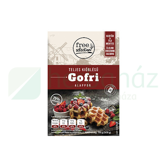 GLUTÉNMENTES FREE SELECTION TELJES KIŐRLÉSŰ GOFRI LISZTKEVERÉK 150G