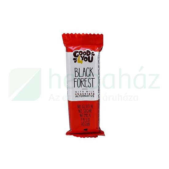 GLUTÉNMENTES GOOD4YOU FEKETEERDŐ ÍZŰ SZELET KÓKUSZALAPÚ MÁRTÓ CSOKOLÁDÉVAL 25G