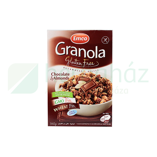 GLUTÉNMENTES GRANOLA MÜZLI CSOKOLÁDÉVAL ÉS MANDULÁVAL 340G