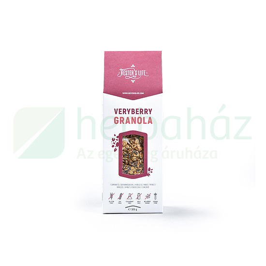 GLUTÉNMENTES HESTERS LIFE VERYBERRY GRANOLA - RIBIZLIS GRANOLA 320G