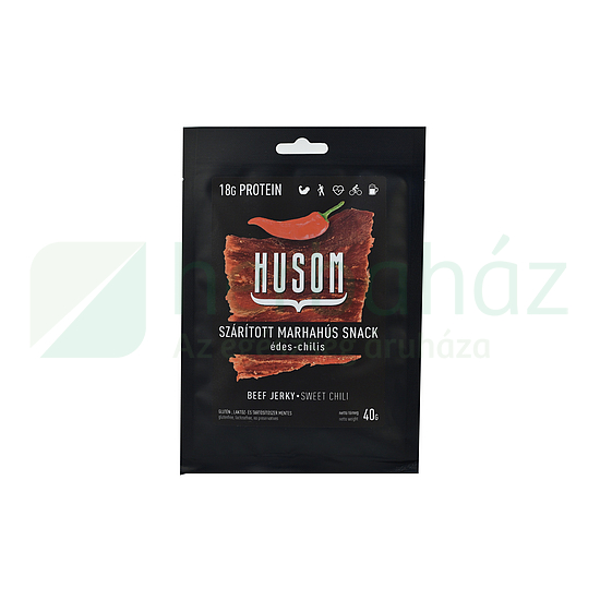 GLUTÉNMENTES HUSOM SZÁRÍTOTT MARHAHÚS SNACK ÉDES-CHILIS 40G