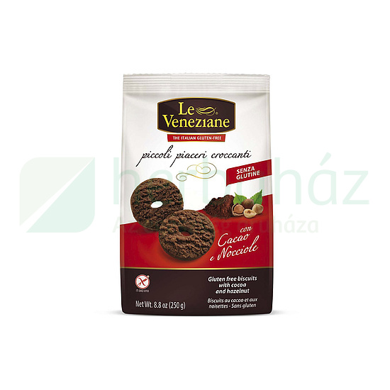 GLUTÉNMENTES LE VENEZIANE KAKAÓS-MOGYORÓS KEKSZ 250G