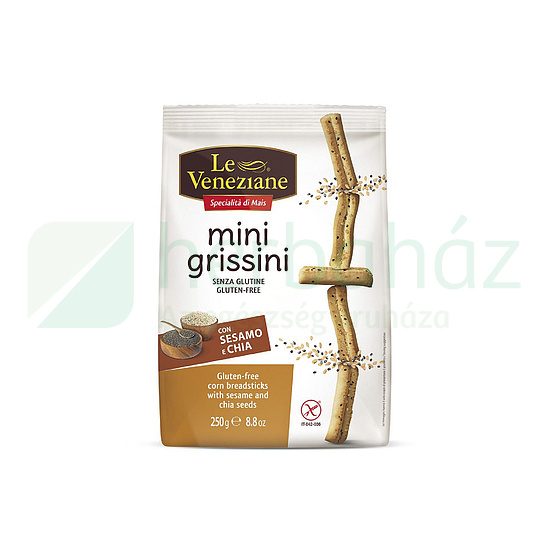 GLUTÉNMENTES LE VENEZIANE MINI GRISSINI SZEZÁMMAGGAL ÉS CHIÁVAL 250G