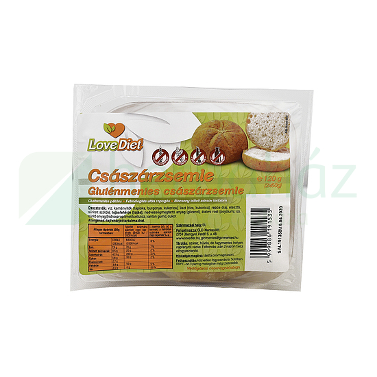 GLUTÉNMENTES LOVE DIET CSÁSZÁRZSEMLE 120G