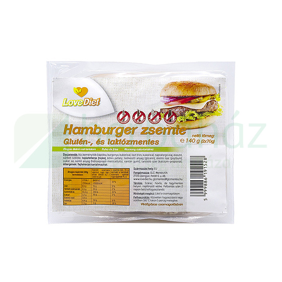 GLUTÉNMENTES LOVE DIET HAMBURGER ZSEMLE 2X70G