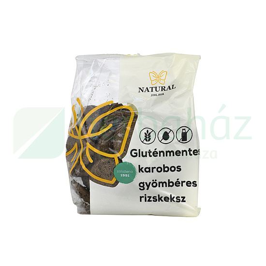 GLUTÉNMENTES NATURAL RIZSKEKSZ KAROBOS- GYÖMBÉRES 150G