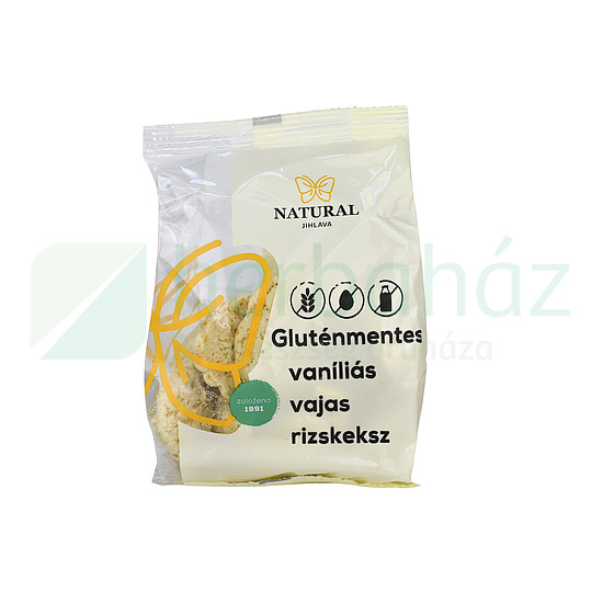 GLUTÉNMENTES NATURAL RIZSKEKSZ  VANÍLIÁS VAJAS 100G