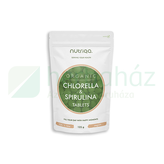 BIO NUTRIQA ORGANIC VEGAN CHLORELLA ÉS SPIRULINA TABLETTA 125G