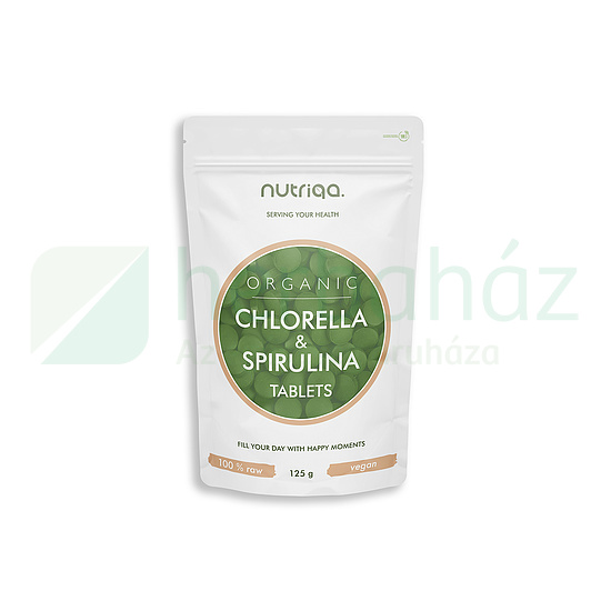 BIO NUTRIQA ORGANIC VEGAN CHLORELLA ÉS SPIRULINA TABLETTA 125G