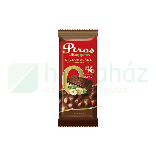 GLUTÉNMENTES PIROS MOGYORÓS ÉTCSOKOLÁDÉ HOZZÁADOTT CUKOR NÉLKÜL 70G