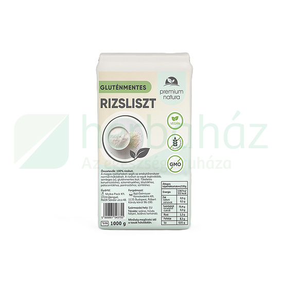 GLUTÉNMENTES PREMIUM NATURA RIZSLISZT 1000G