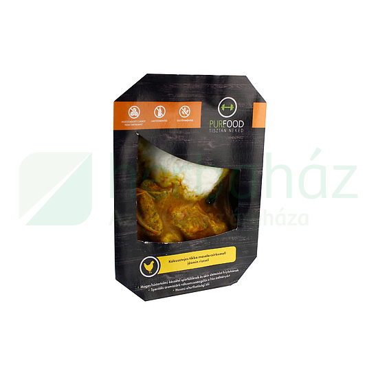 GLUTÉNMENTES PUREFOOD KÓKUSZTEJES TIKKA MASALA CSIRKEMELL JÁZMIN RIZZSEL 350G