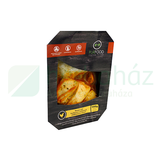 GLUTÉNMENTES PUREFOOD ROSTON SÜLT BARBECUE-S CSIRKEMELL ZÖLDFŰSZERES RIZZSEL 350G