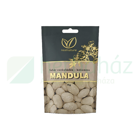 GLUTÉNMENTES REAL NATURE KÓKUSZOS-FEHÉRCSOKOLÁDÉS MANDULA 75G