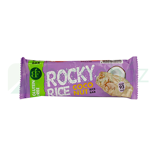GLUTÉNMENTES ROCKY RICE FEHÉRCSOKOLÁDÉVAL BEVONT KÓKUSZ ÍZŰ PUFFASZTOTT RIZSSZELET 18G