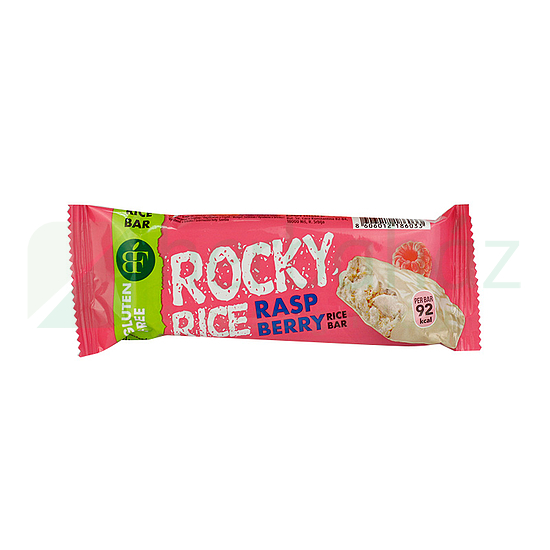 GLUTÉNMENTES ROCKY RICE FEHÉRCSOKOLÁDÉVAL BEVONT PUFFASZTOTT RIZS SZELET MÁLNA ÍZŰ 18G