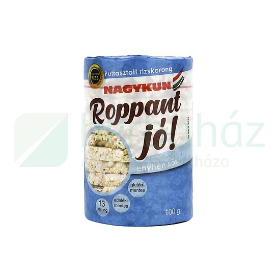 GLUTÉNMENTES ROPPANT JÓ! PUFFASZTOTT RIZSKORONG ENYHÉS SÓS 100G