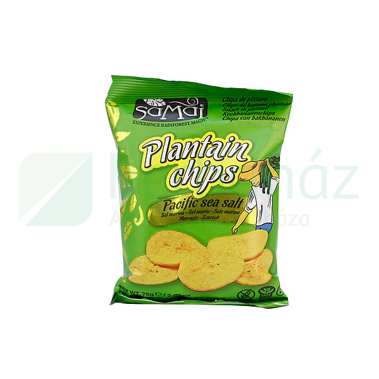 GLUTÉNMENTES  SAMAI PLANTAIN (FŐZŐBANÁN) CHIPS TENGERI SÓS 75G