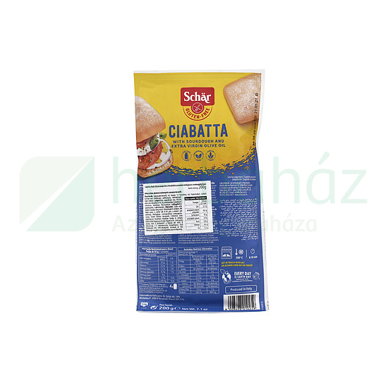 GLUTÉNMENTES SCHAR CIABATTINE ZSEMLE 200G /4HÓ/