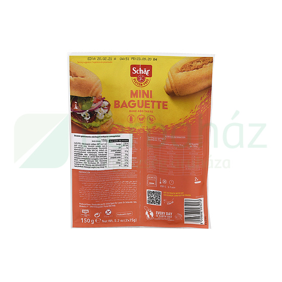 GLUTÉNMENTES SCHAR MINI BAGETT DUO 150G