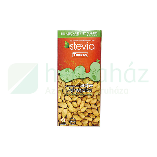 GLUTÉNMENTES TORRAS MANDULÁS TEJCSOKOLÁDÉ HOZZÁADOTT CUKOR NÉLKÜL ÉDESÍTŐSZERREL 125G