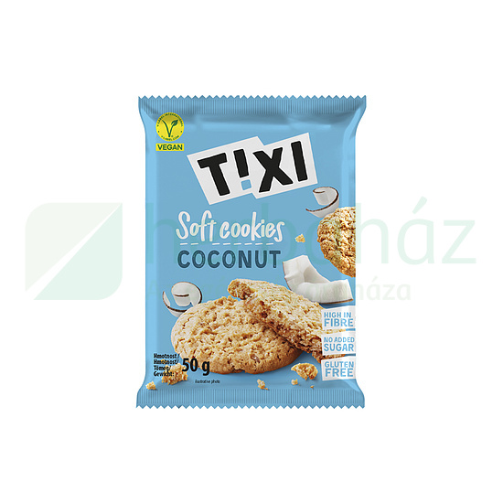 GLUTÉNMENTES T!XI VEGÁN KEKSZ, KÓKUSZOS 50G