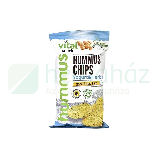 GLUTÉNMENTES VITAL HUMUSZ CHIP JOGHURTOS ZÖLDFŰSZERES ÍZESÍTÉSSEL 65G