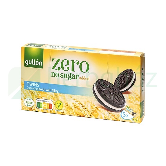 GULLON ZERO KAKAÓS KEKSZ KRÉM TÖLTELÉKKEL ÉDESÍTŐSZERREL 210G