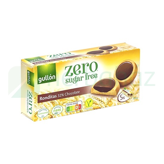 GULLON ZERO RONDITAS KEKSZ ÉTCSOKOLÁDÉVAL TÖLTÖTT ÉDESÍTŐSZERREL 186G