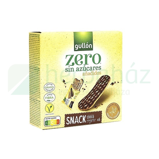 GULLON SNACK ZERO ÉTCSOKOLÁDÉS SZELET HOZZÁADOTT CUKOR NÉLKÜLI 150G