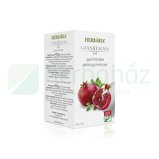 HERBÁRIA GYÜMÖLCSTEA GRÁNÁTALMA ÍZŰ FILTERES 40G