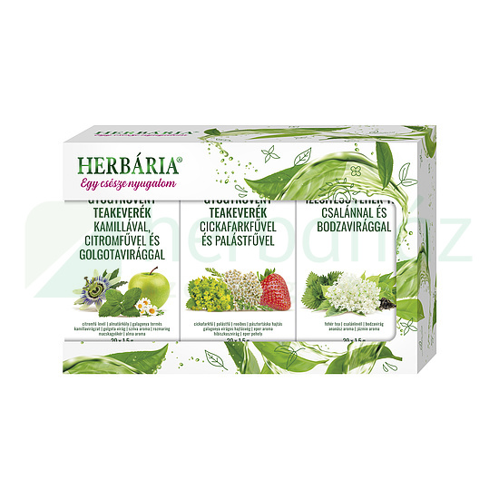 HERBÁRIA TRIOPACK - ALMÁS, EPRES ÉS JÁZMIN-ANANÁSZ ÍZŰ GYÓGYNÖVÉNY TEAKEVERÉK FILTERES 3X20DB