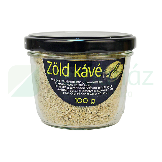 Zöld kávé tea. BIO zúzott zöld kávébab, fém, ragasztó és fehérített rostok nélküli filterben.