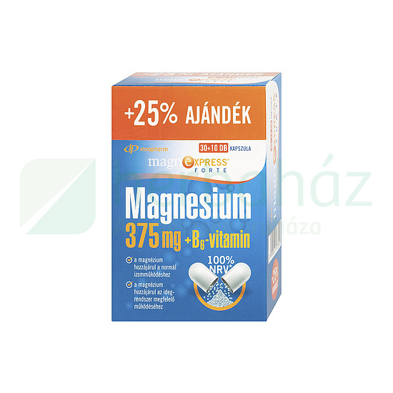 INNOPHARM MAGNEXPRESS FORTE MAGNESIUM 375MG+B6-VITAMIN KAPSZULA 30+10DB