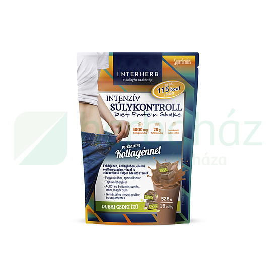 INTERHERB INTENZÍV SÚLYKONTROLL DUBAI CSOKI ÍZŰ DIET SHAKE KOLLAGÉNNEL 528G