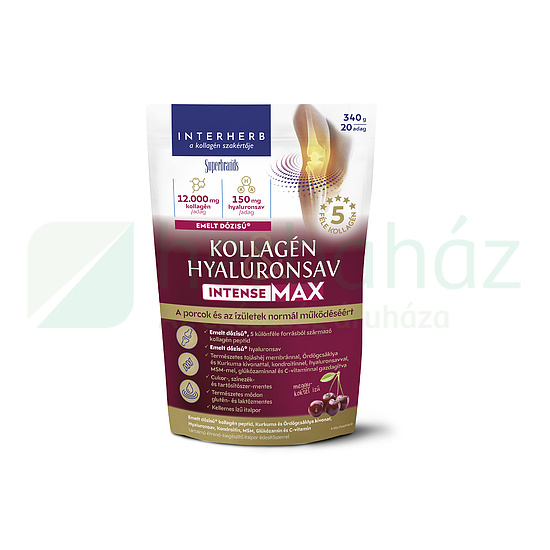 INTERHERB KOLLAGÉN&HYALURONSAV INTENSE-MAX PORCÉPÍTŐ ITALPOR MEGGY-KOKTÉL ÍZŰ 340G