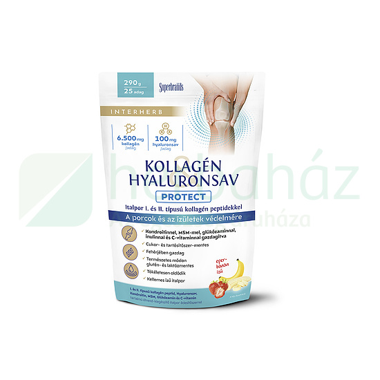 INTERHERB KOLLAGÉN&HYALURONSAV PROTECT PORCÉPÍTŐ ITALPOR EPER-BANÁN ÍZŰ 290G