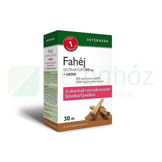 INTERHERB NAPI 1 FAHÉJ EXTRAKTUM 200MG+KRÓM KAPSZULA 30DB