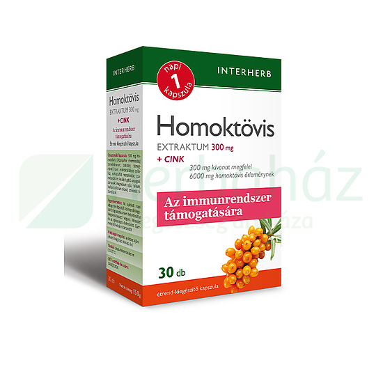 INTERHERB NAPI 1 HOMOKTÖVIS EXTRAKTUM  300MG KAPSZULA+CINK 30DB