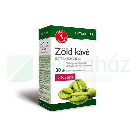 INTERHERB NAPI 1 ZÖLD KÁVÉ EXTRAKTUM 300MG+KRÓM 30DB