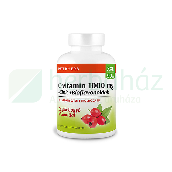 INTERHERB XXL C-VITAMIN 1000MG +CINK+BIOFLAVONOIDOK RETARD TABLETTA  90DB